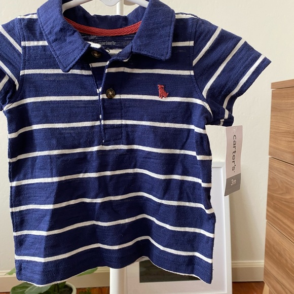 🦋 NWT Carter’s Stripe Polo Shirt 3M 🦋 - Picture 4 of 4